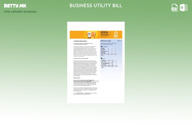 Страници со сметки за деловни комунални услуги на Обединетото Кралство EDF