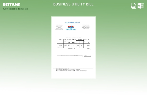 Узбекистанска НефтГаз деловна сметка за комунални услуги