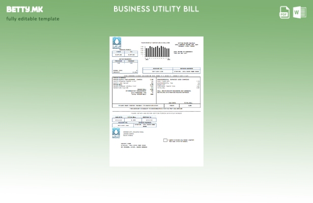 Шаблон за деловна сметка за комунални услуги AlKawther во модерен стил