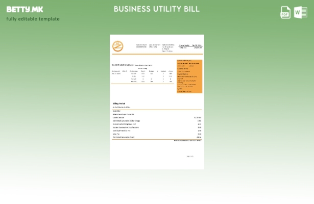 Шаблон за комунални сметки за електрична енергија на компанијата Таџикистан Barq