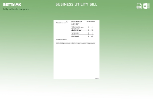 Шаблон за сметки за деловни комунални услуги на САД Ambit Energy 1