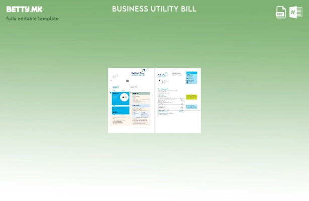 Шаблон PSD за деловна сметка за комунални услуги на Обединетото Кралство Британс