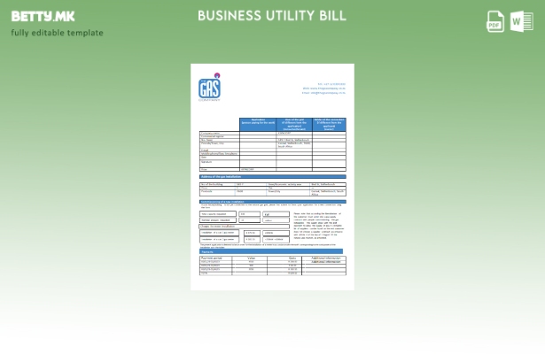 модерен стил Јужна Африка Шаблон за сметки за гас на компанијата GAS