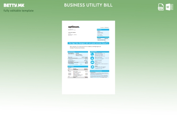 модерен стил Њу Јорк Оптимум шаблон за деловни сметки за кабелска телевизија