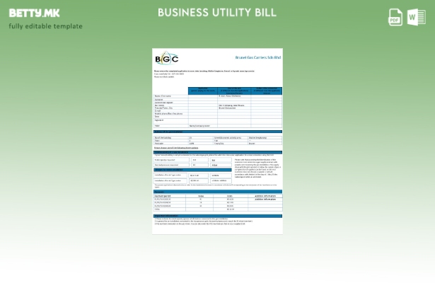 модерен стил Брунеи Гас превозници шаблон за деловна сметка за гас за комунални