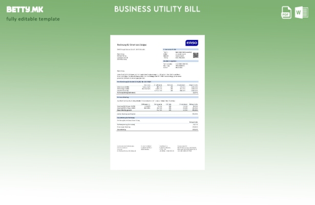 модерен стил Германија ENSO rechnung für strom und erdgas шаблон за деловни смет