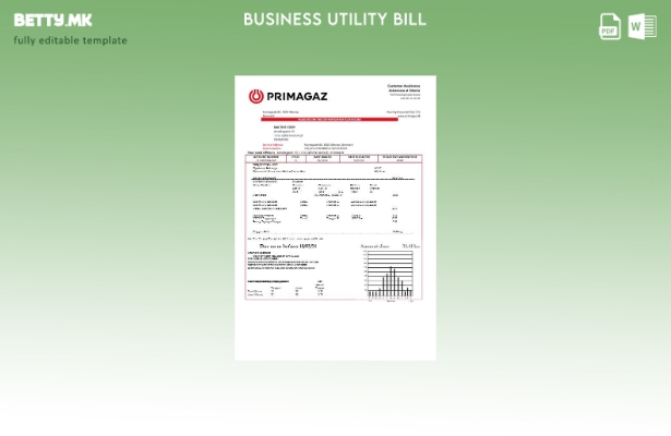 модерен стил Данска Примагаз Данска Шаблон за комунални сметки за деловна активн