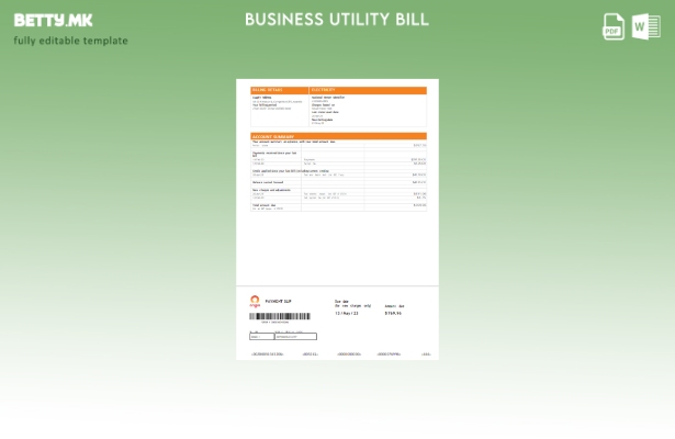модерен стил Деловна сметка за комунални услуги на потекло, шаблон на страница