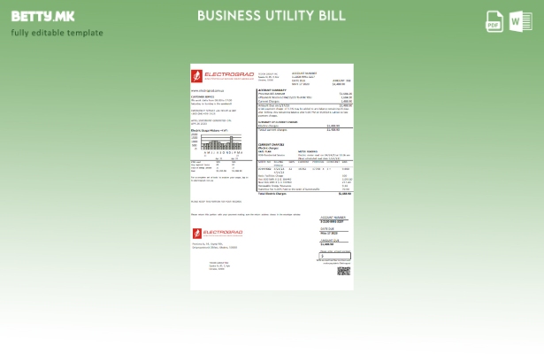 модерен стил Електроградски шаблон за деловна сметка за електрична енергија
