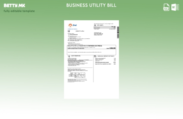 модерен стил Италија Енел шаблон за деловна сметка за електрична енергија