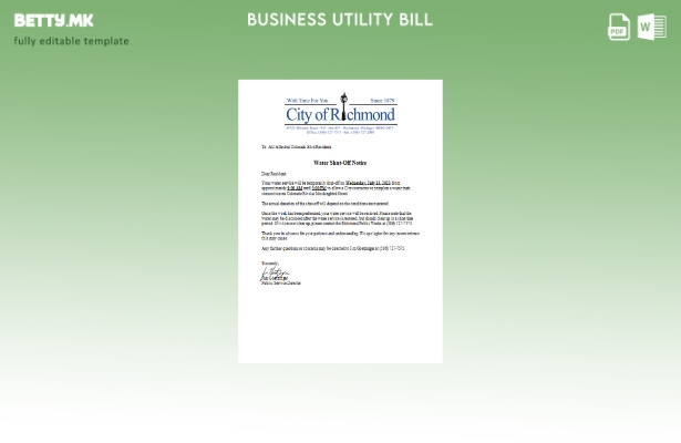 модерен стил Мичиген Сити Ричмонд водоснабдување известување за комунални деловн