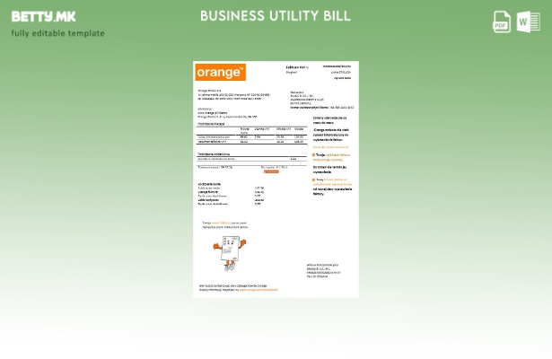 модерен стил Полска Портокал шаблон за деловни сметки за комунални услуги