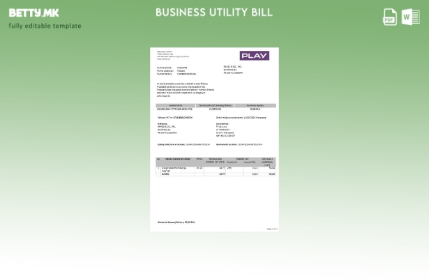 модерен стил Полска Play шаблон верзија на деловни сметки за комунални услуги
