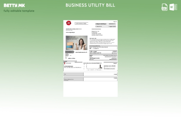 модерен стил Португалија EDP шаблон за деловна сметка за електрична енергија