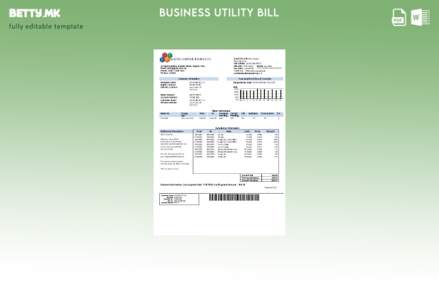 модерен стил Саудиска Арабија Quatro United Energy Co. шаблон за комунални сметк