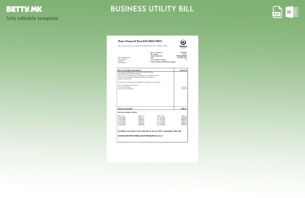 модерен стил Шаблон за деловна сметка за данок на советот на Олдам