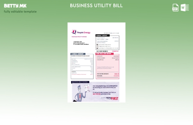 модерен стил Шаблон за деловни сметки за комунални услуги за електрична енергија