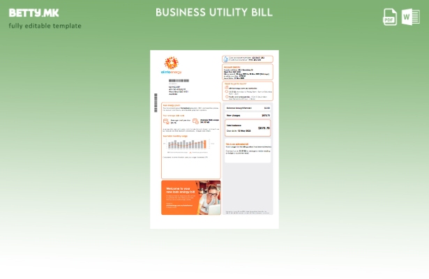 модерен стил деловна сметка за комунални услуги за енергетски гас на Alinta, шаб