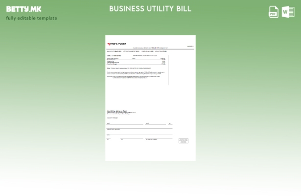 модерен стил деловна сметка за комунални услуги Pacific Power, шаблон за страниц