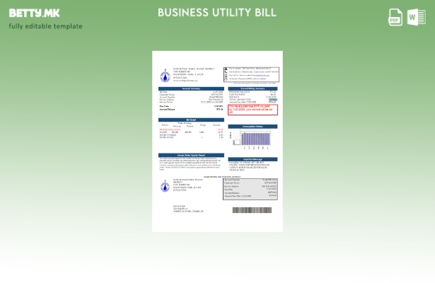 модерен стил на Илиноис Норт Парк, јавен воден округ ИЛ, шаблон за деловна сметк