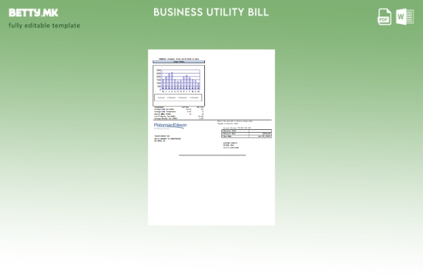 модерен стил на деловна сметка за комунални услуги Potomac Edison, шаблон за с 1