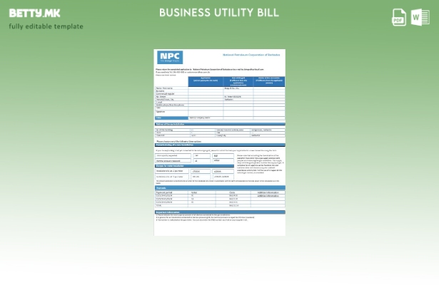 модерен стил шаблон за комунални сметки на Националната нафтена корпорација на Б