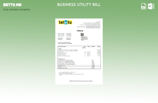 TeleTu S p Деловна сметка за комунални услуги