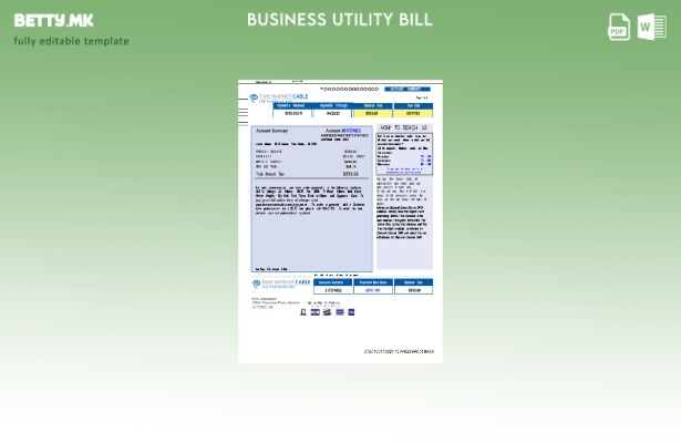 Time Warner Cabel деловна сметка за комунални услуги, страница
