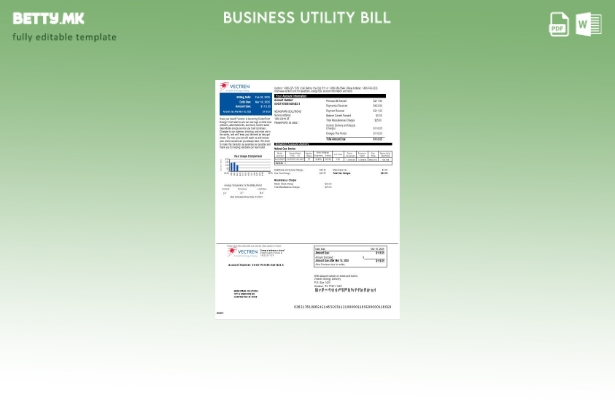 USA Vectren деловна сметка за комунални услуги