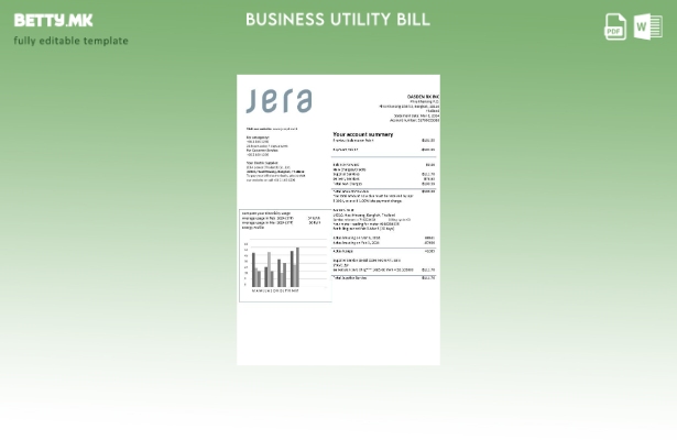 modern style JERA power (Thailand) business utility bill template