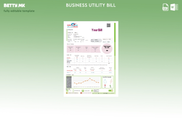 modern style Kahramaa utility business bill, page template