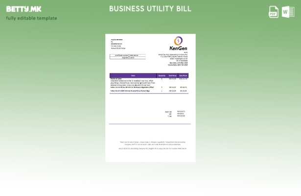 modern style Kenya KenGen Electricity Generating Company business utility bill t