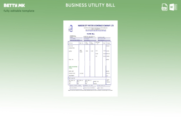 modern style Korea Eximbank business utility bill template