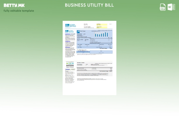 modern style LA DWP utility business bill template