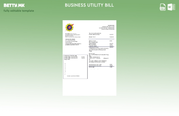 modern style Laos Electricite du Laos electricity business utility bill template
