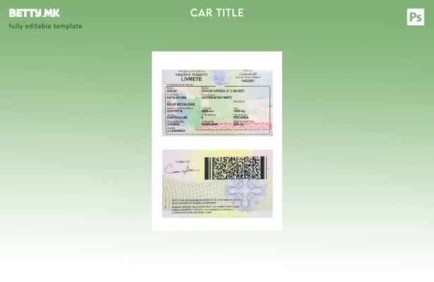 Модерен стил шаблон за картичка за регистрација на возила од Ангола