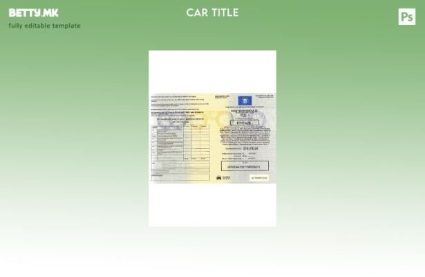 Шаблон за верзија на сертификат за регистрација на возило во модерен стил