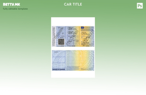 Шаблон за потврда за регистрација на возило во модерен стил во Полска