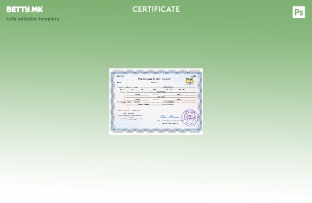 Модерен стил Бенин извод за брак Шаблон Word и PDF шаблон