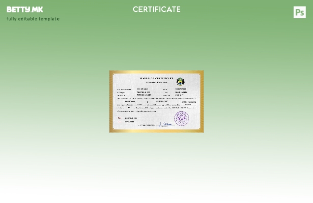 Модерен стил Габонски шаблон за PSD шаблон за документи за брак