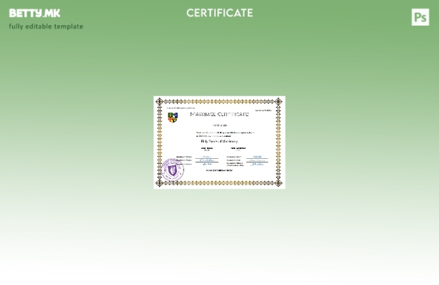 Модерен стил Ирска документација за брак Шаблон за Word и PDF