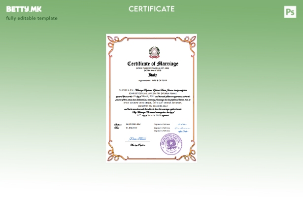 Модерен стил Италија Венчаница Шаблон Word и PDF шаблон 1