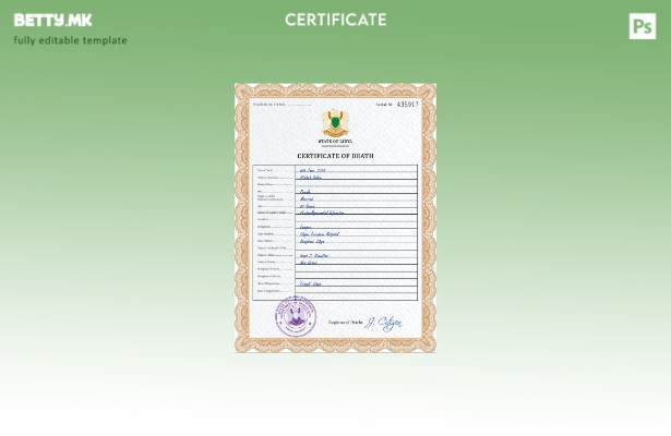 Модерен стил Либија од витално значење запис за смртен шаблон PSD шаблон