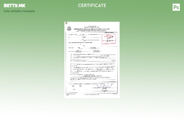 Модерен стил САД сертификат за губење на националноста шаблон