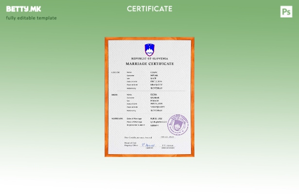 Модерен стил Словенија шаблон PSD шаблон за венчавка