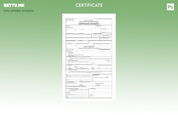 Модерен стил Филипинската канцеларија на општата матична книга на умрениот шабло