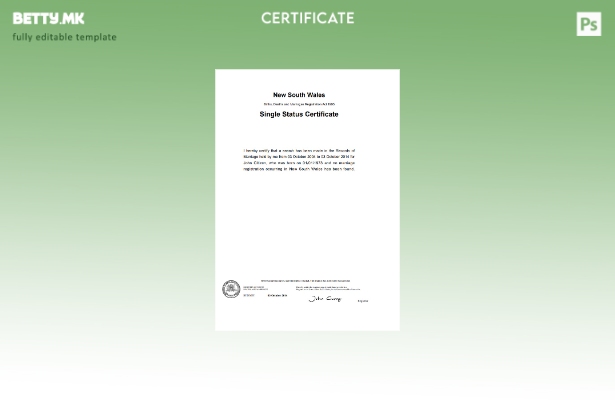 Модерен стил Шаблон за потврда за развод од Австралија Нов Јужен Велс во шаблон