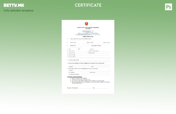 Модерен стил Шаблон за потврда за смрт на Шведска амбасада на Народна Република