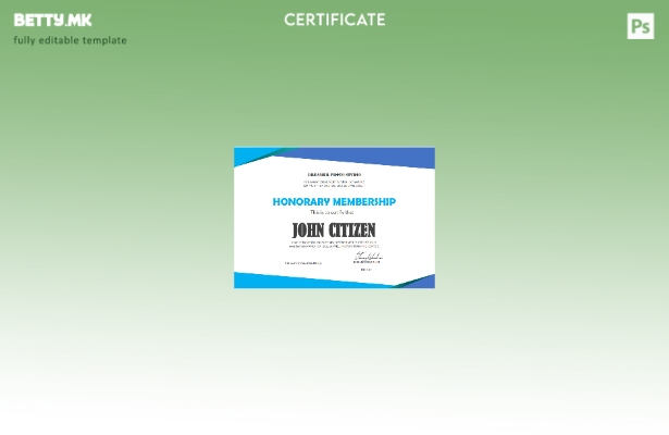 Модерен стил Шаблон за сертификат за почесно членство во САД во шаблон Word