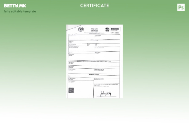 Модерен стил Шаблон за уверение за здравствена смрт во Малезија